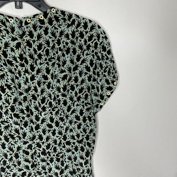 DEREK LAM 10 Crosby Dress Womens 8 Green Grommet Detail V-Neck Silk Blend Lined - Picture 7 of 12